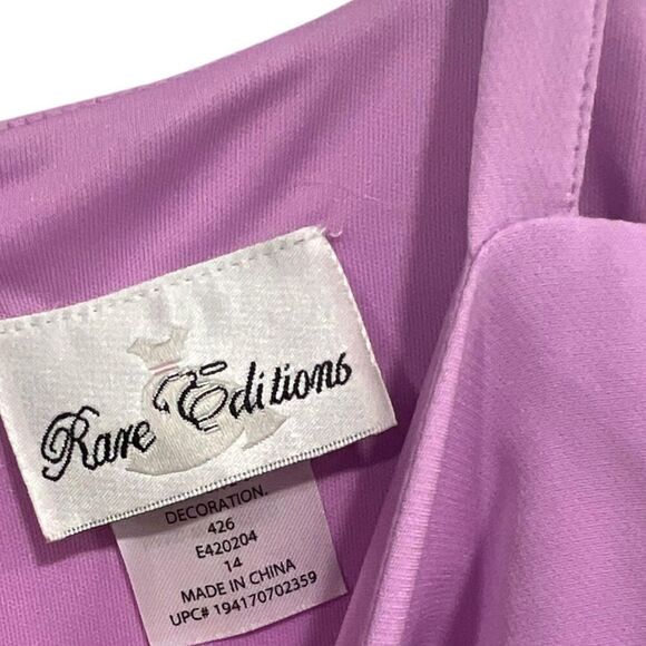 Rare Editions Purple Embellished Sleeveless Cold Shoulder Dress Teen 14 - Picture 2 of 2